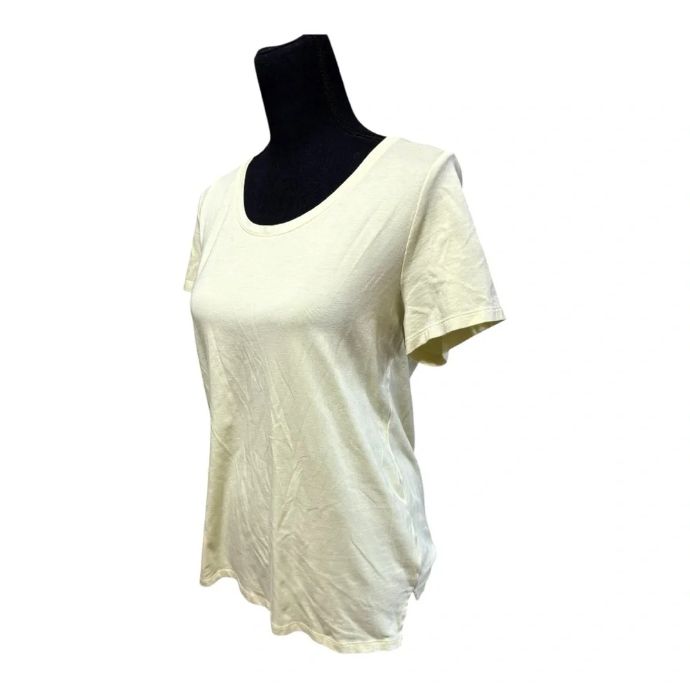 Soft Surroundings light butter yellow, short-sleeved t-shirt - Picture 3 of 5